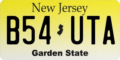 NJ license plate B54UTA