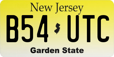 NJ license plate B54UTC