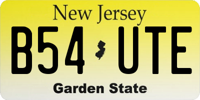 NJ license plate B54UTE