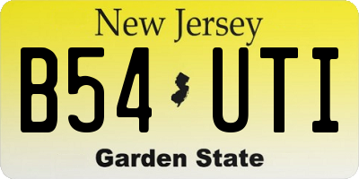 NJ license plate B54UTI