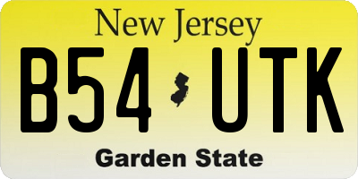 NJ license plate B54UTK