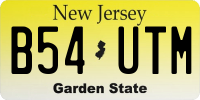 NJ license plate B54UTM