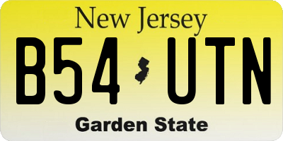 NJ license plate B54UTN
