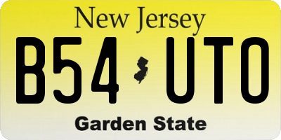 NJ license plate B54UTO