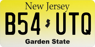 NJ license plate B54UTQ