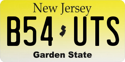 NJ license plate B54UTS