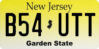 NJ license plate B54UTT