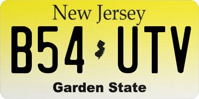 NJ license plate B54UTV