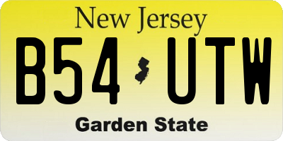 NJ license plate B54UTW