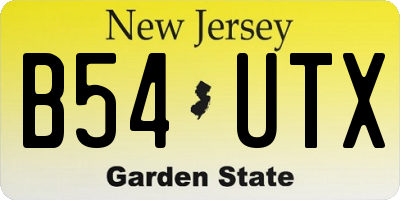 NJ license plate B54UTX