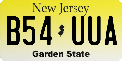 NJ license plate B54UUA