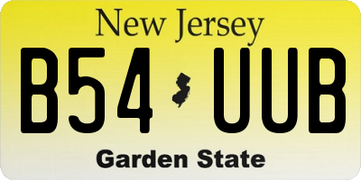NJ license plate B54UUB