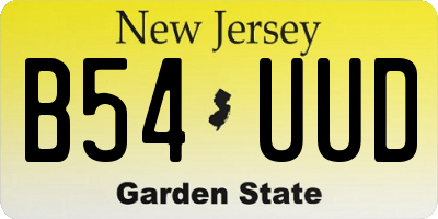 NJ license plate B54UUD