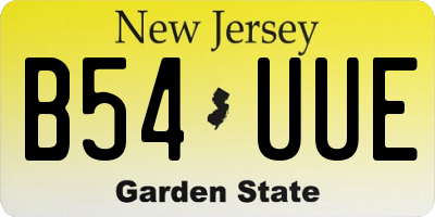 NJ license plate B54UUE