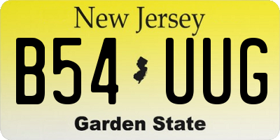 NJ license plate B54UUG