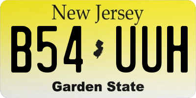 NJ license plate B54UUH