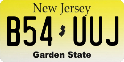 NJ license plate B54UUJ