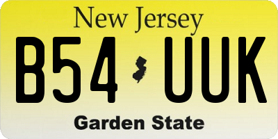 NJ license plate B54UUK