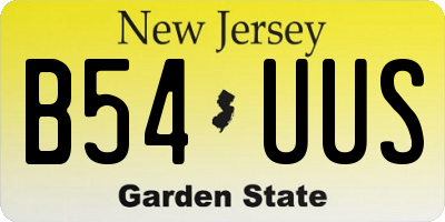 NJ license plate B54UUS