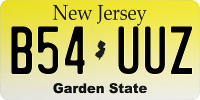 NJ license plate B54UUZ