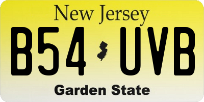 NJ license plate B54UVB