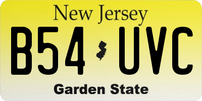 NJ license plate B54UVC