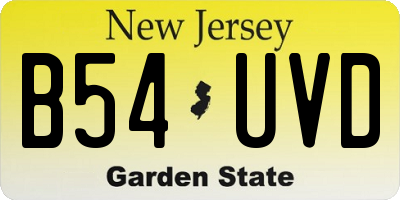 NJ license plate B54UVD