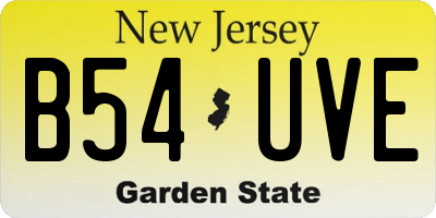 NJ license plate B54UVE
