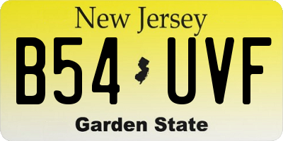 NJ license plate B54UVF