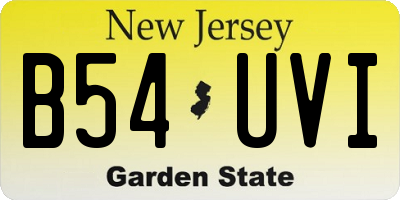 NJ license plate B54UVI
