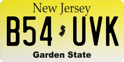 NJ license plate B54UVK