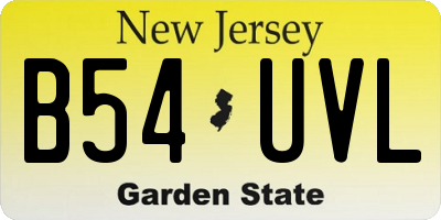 NJ license plate B54UVL