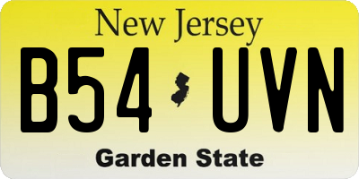 NJ license plate B54UVN
