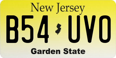 NJ license plate B54UVO