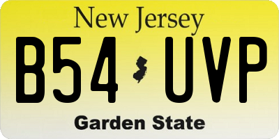 NJ license plate B54UVP