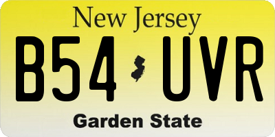 NJ license plate B54UVR