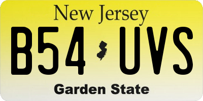 NJ license plate B54UVS