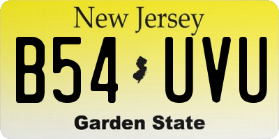 NJ license plate B54UVU