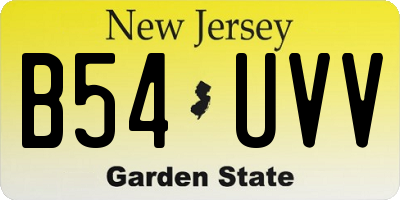 NJ license plate B54UVV