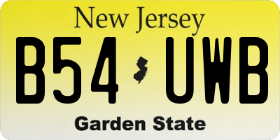NJ license plate B54UWB