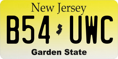 NJ license plate B54UWC