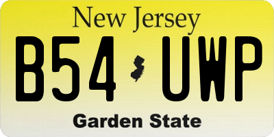 NJ license plate B54UWP
