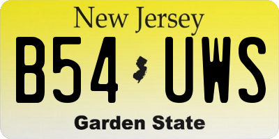 NJ license plate B54UWS