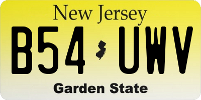 NJ license plate B54UWV