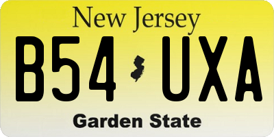 NJ license plate B54UXA