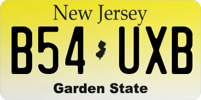 NJ license plate B54UXB