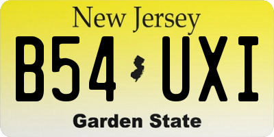 NJ license plate B54UXI