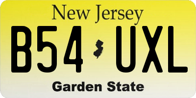 NJ license plate B54UXL