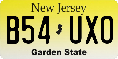 NJ license plate B54UXO