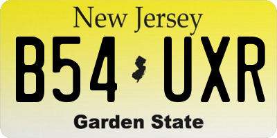 NJ license plate B54UXR